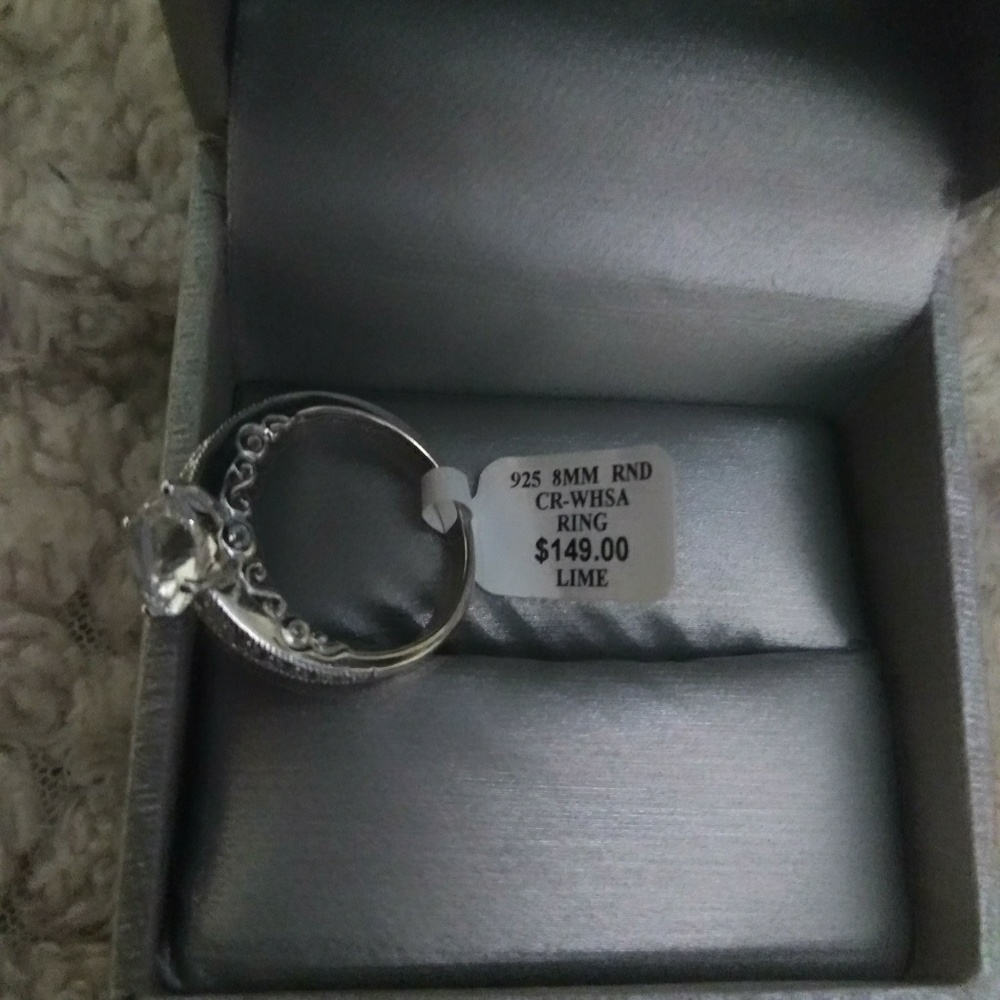 NWT lab created saphire sterling silver ring sz7
